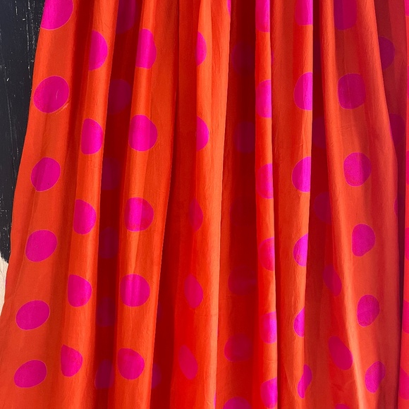 ANTHROPOLOGIE ANUPAMAA SIlk Polka Dot Floral Butterfly Maxi Dress SZ S - Picture 6 of 16